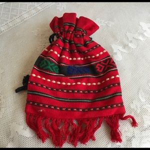 Red Handwoven Hobo Bag